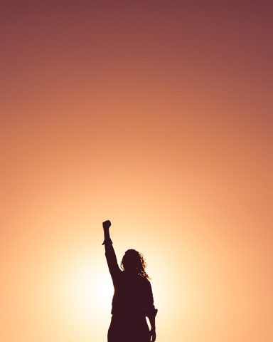 Women silhouette sunset