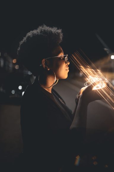 Women holds light